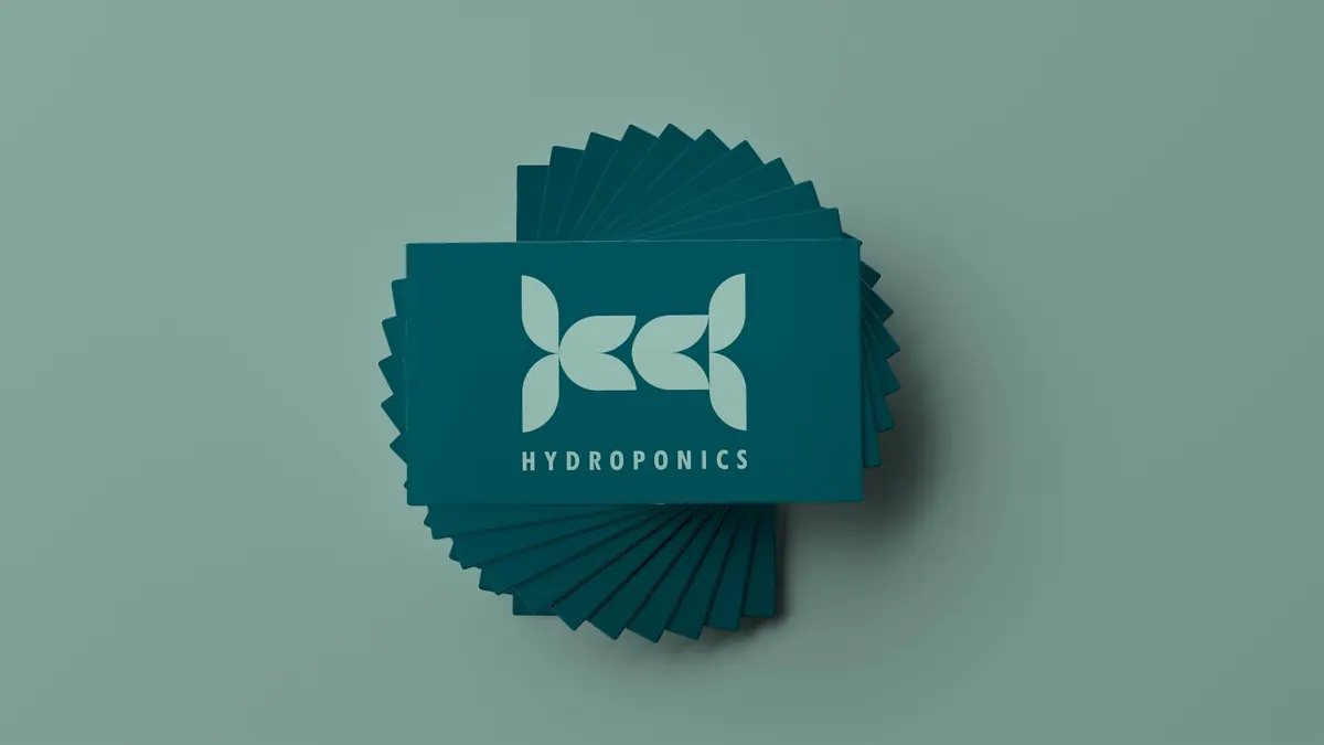 Agronomist Hydroponics business cards in teal green