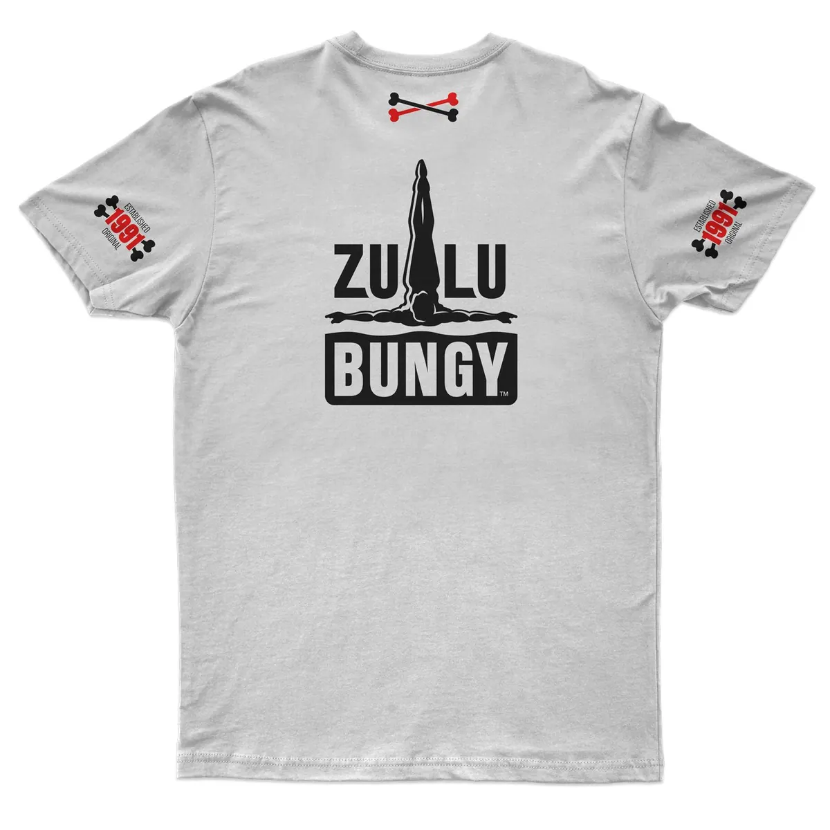White Zulu Bungy crew tee, back