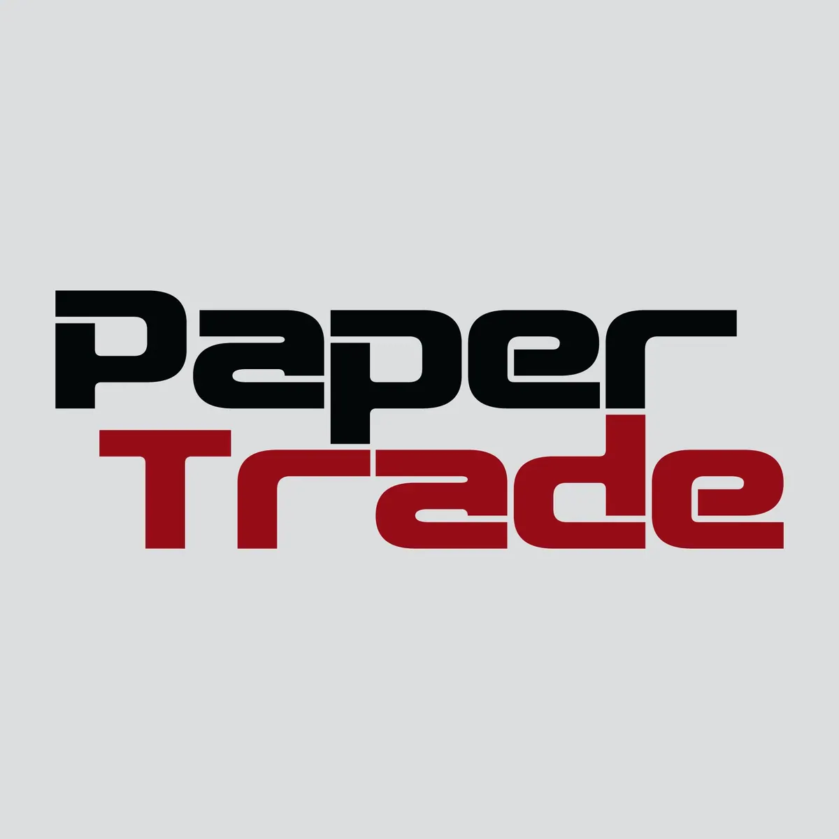 Εικόνα προφίλ της Paper Trade: το λογότυπο σε μαύρο και μπορντό πάνω σε ανοιχτό γκρι φόντο