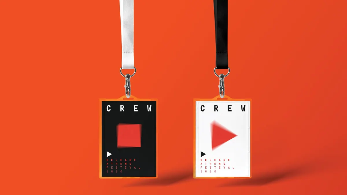Κάρτες crew του φεστιβάλ σε μαύρο και λευκό με κορδόνια