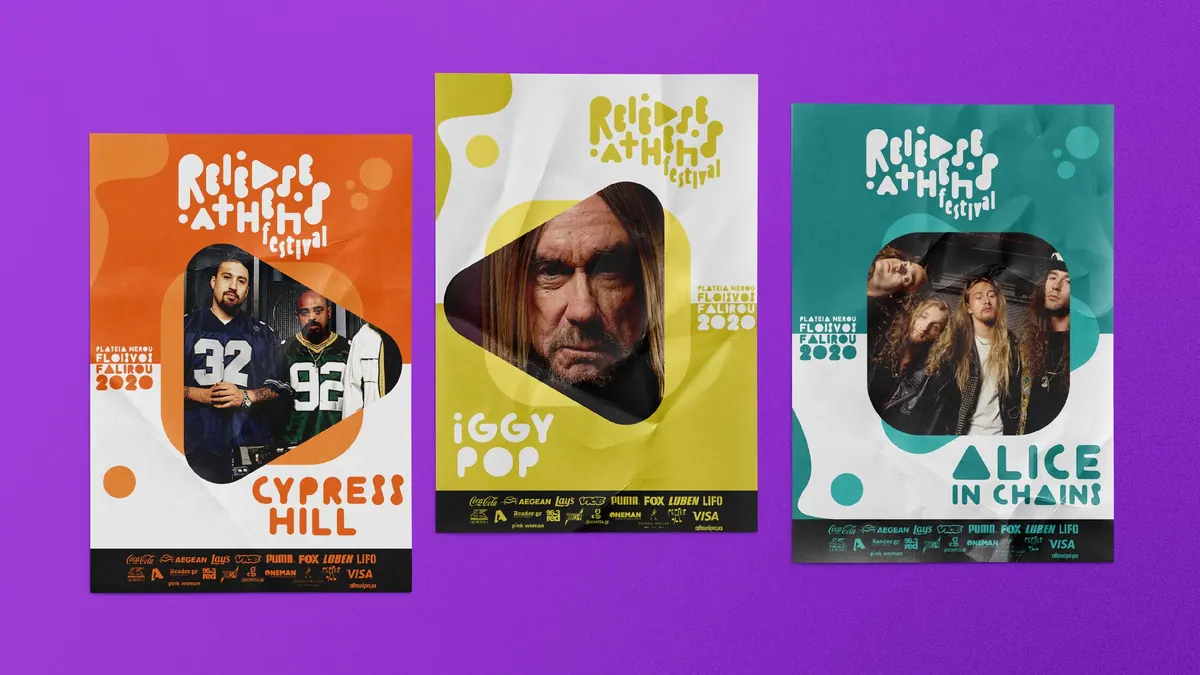 Τρεις αφίσες συναυλιών για Cypress Hill, Iggy Pop και Alice in Chains